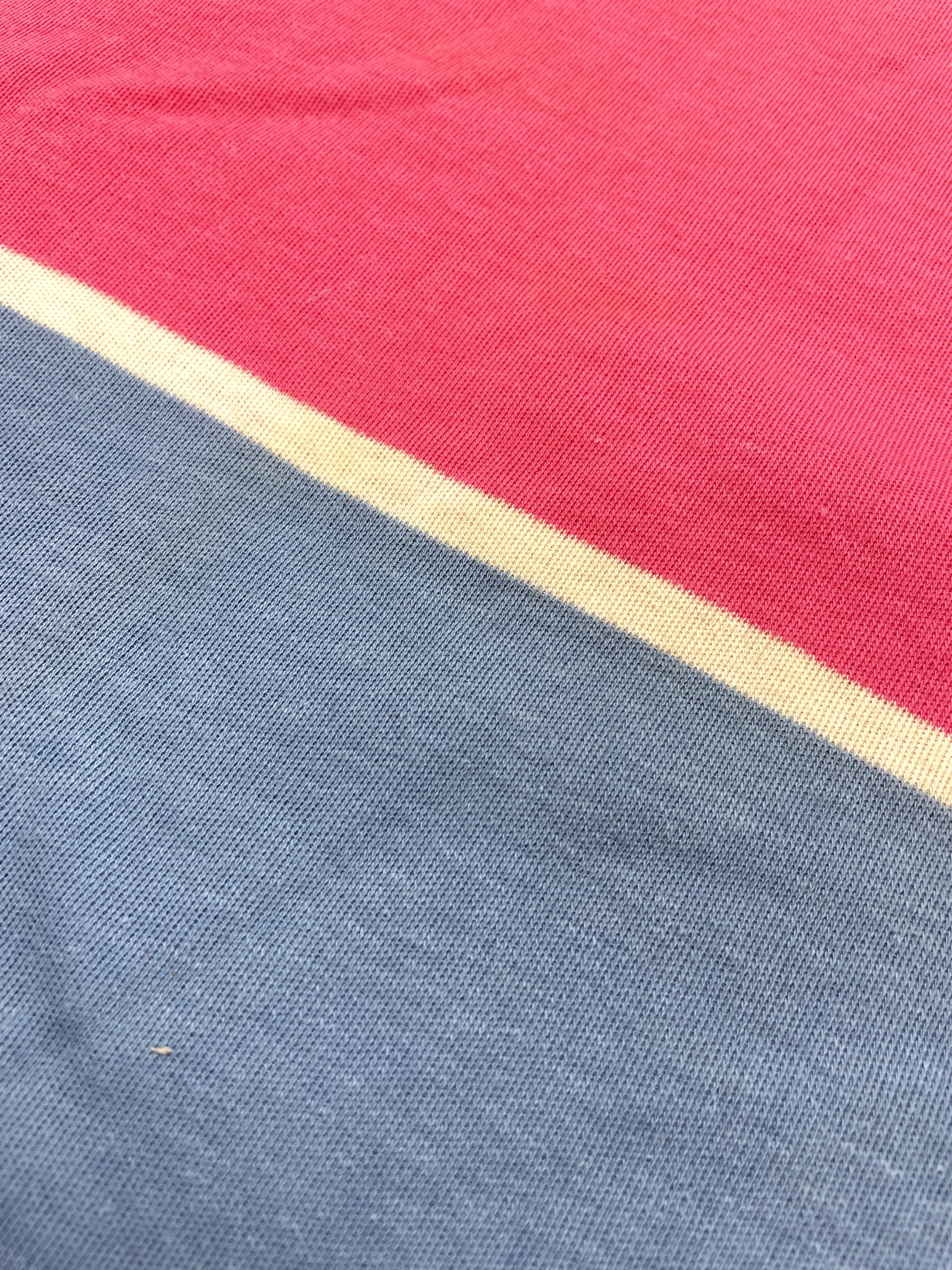 2 YD Polyester Knit Vintage- Pink, Blue and Yellow Wide Stripes