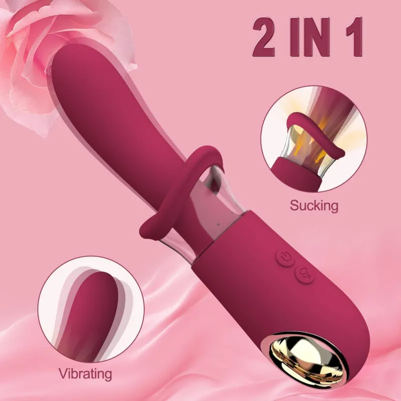 Big Tongue G Spot Vibrator - Mouth Suction Cup Clit Stimulator Female Sex Toys