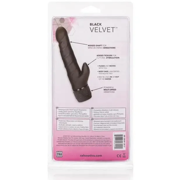 Futurotic Black Velvet 5" Dong W/clit Stimulator - Black