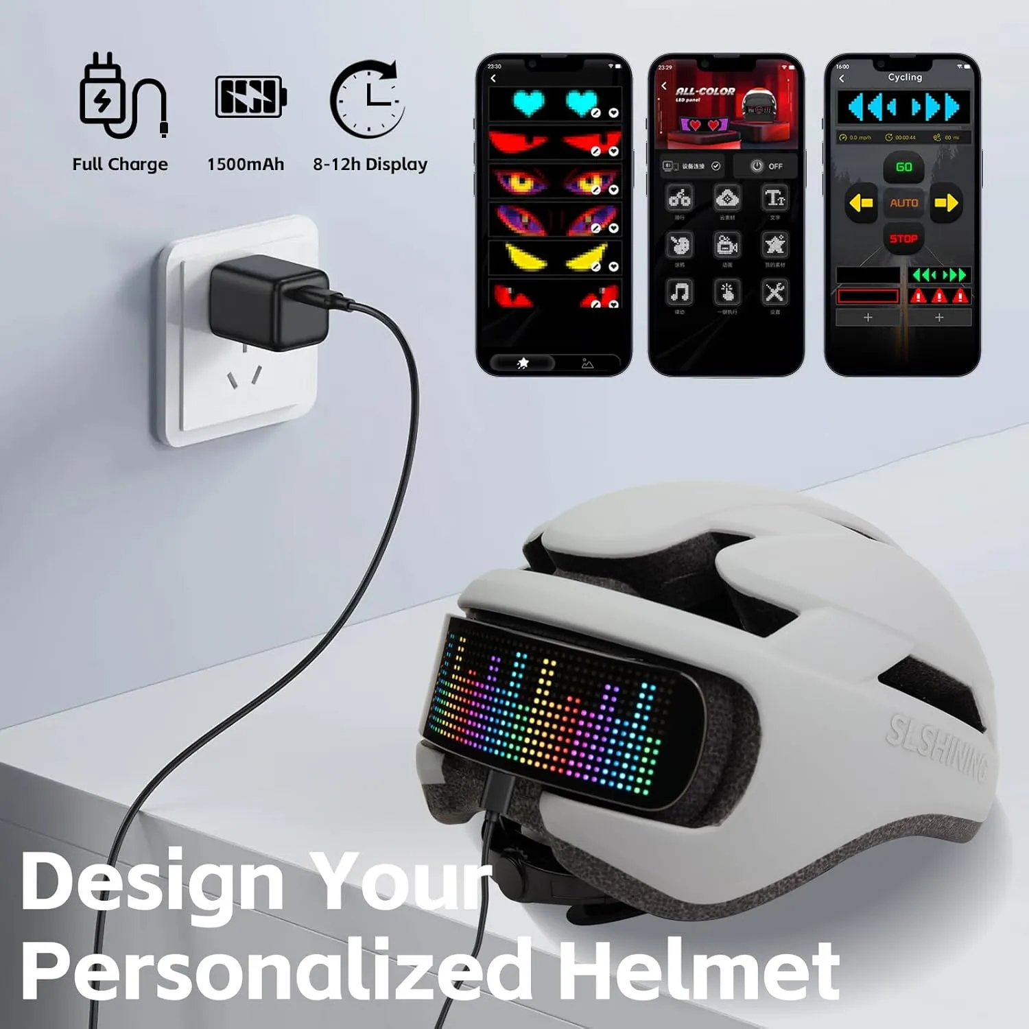 Smart Bike Helmet with Light: Bicycle Helmets for Adult Teens for Mountain & Road Cycling Electric Scooter Skateboard Skating