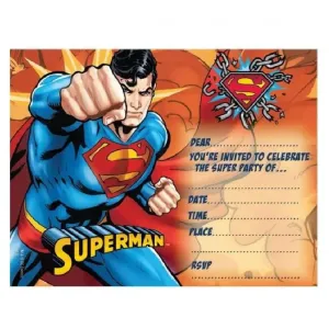 Superman Invitations - 8 Pkt